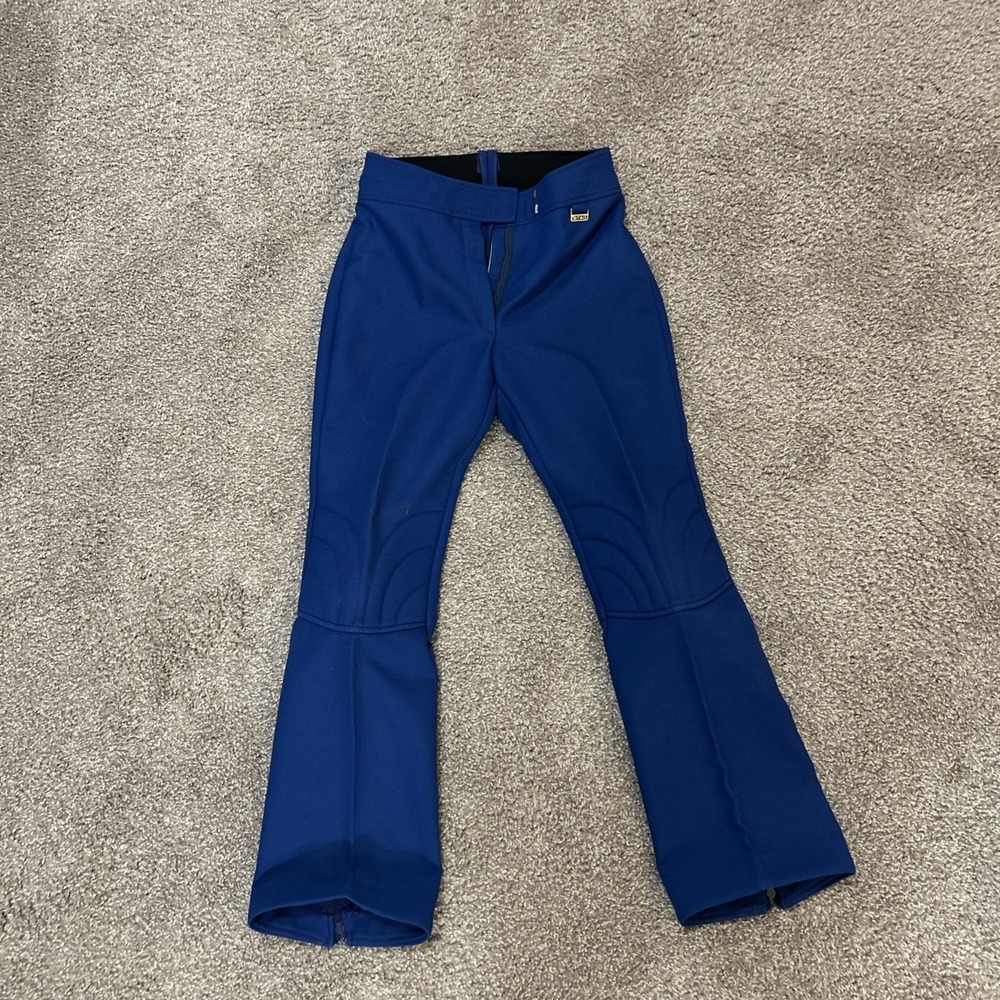 White Stag Ski Pants Padded Womens 16 Waist Vintage Blue White Lines‎ See Desc